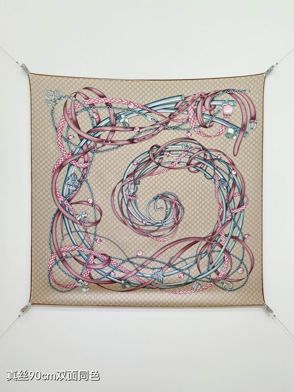 Gucci silk Scarf 90X90cm E09 (9)