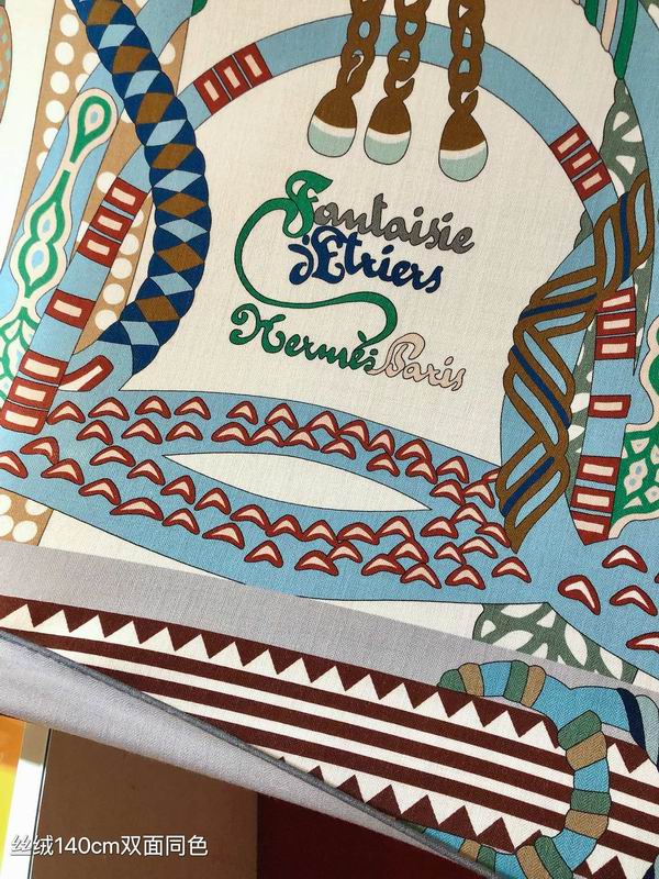 Hermes Scarf  140X140cm 70%羊绒30%真丝 E37 (11)