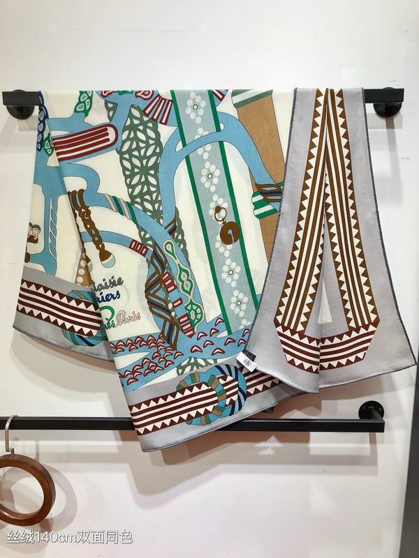 Hermes Scarf  140X140cm 70%羊绒30%真丝 E37 (15)
