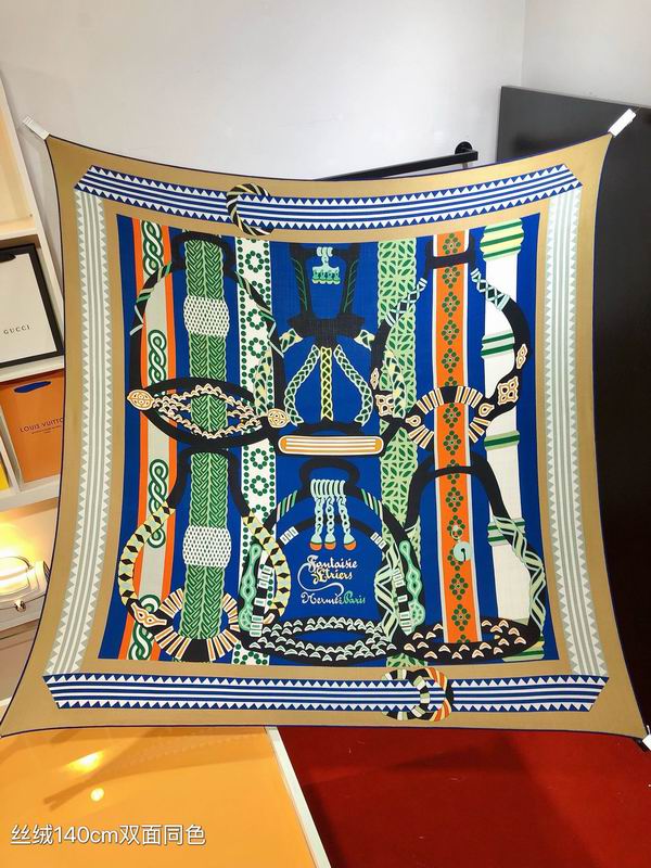 Hermes Scarf  140X140cm 70%羊绒30%真丝 E37 (2)