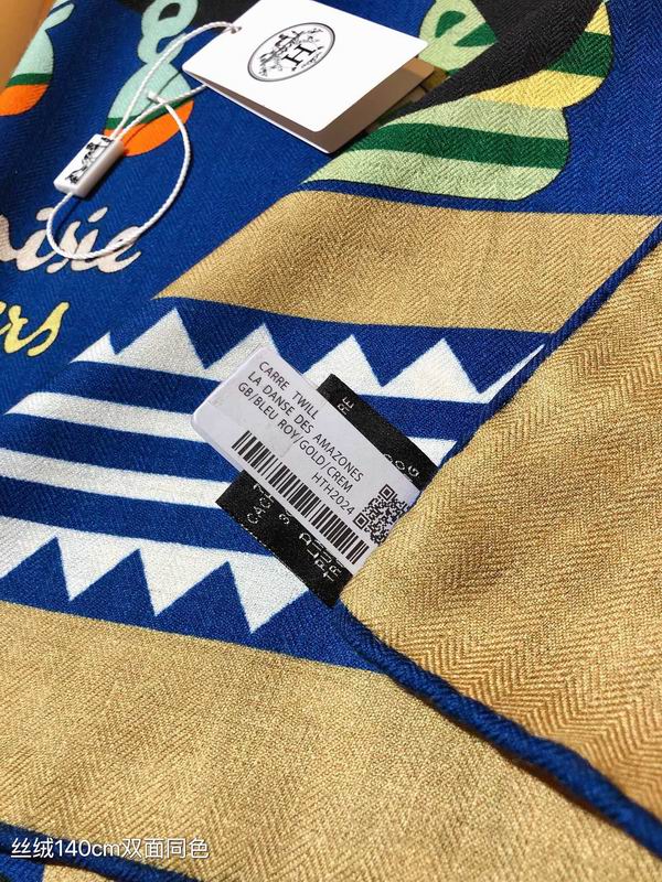 Hermes Scarf  140X140cm 70%羊绒30%真丝 E37 (6)