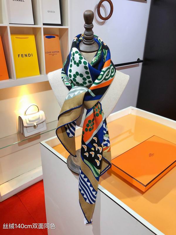 Hermes Scarf  140X140cm 70%羊绒30%真丝 E37 (8)