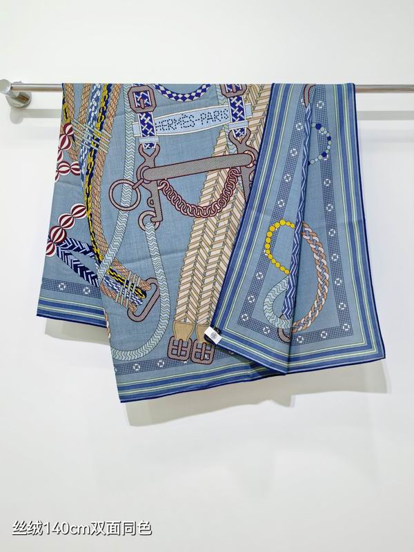 Hermes Scarf 140X140cm 70%羊绒 30%真丝 E11 (11)