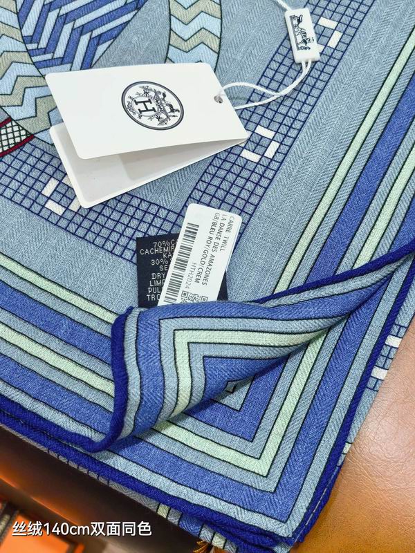 Hermes Scarf 140X140cm 70%羊绒 30%真丝 E11 (12)