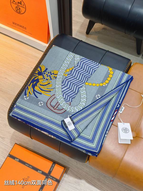 Hermes Scarf 140X140cm 70%羊绒 30%真丝 E11 (15)