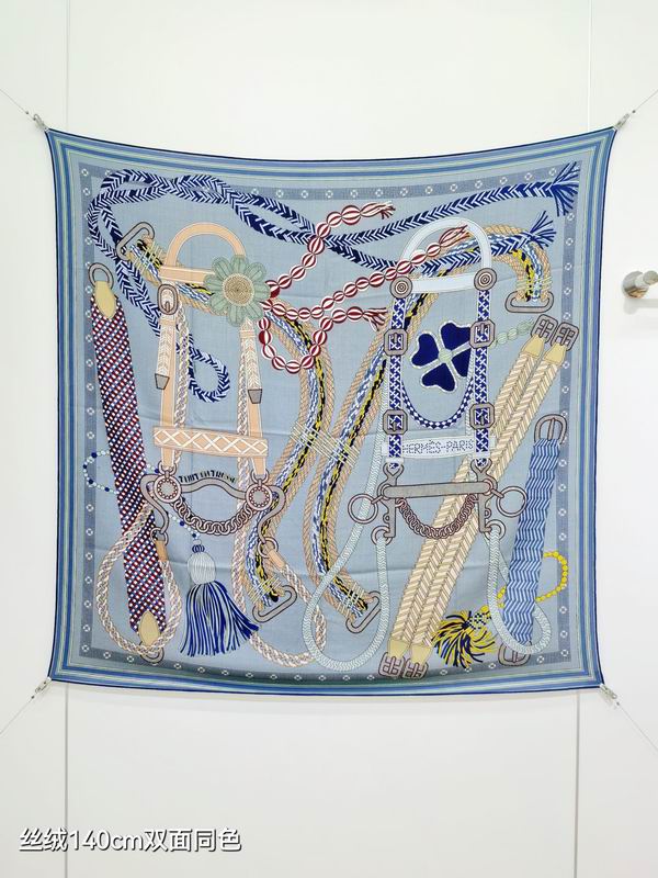 Hermes Scarf 140X140cm 70%羊绒 30%真丝 E11 (16)