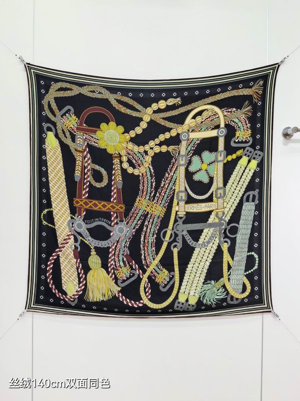 Hermes Scarf 140X140cm 70%羊绒 30%真丝 E11 (24)