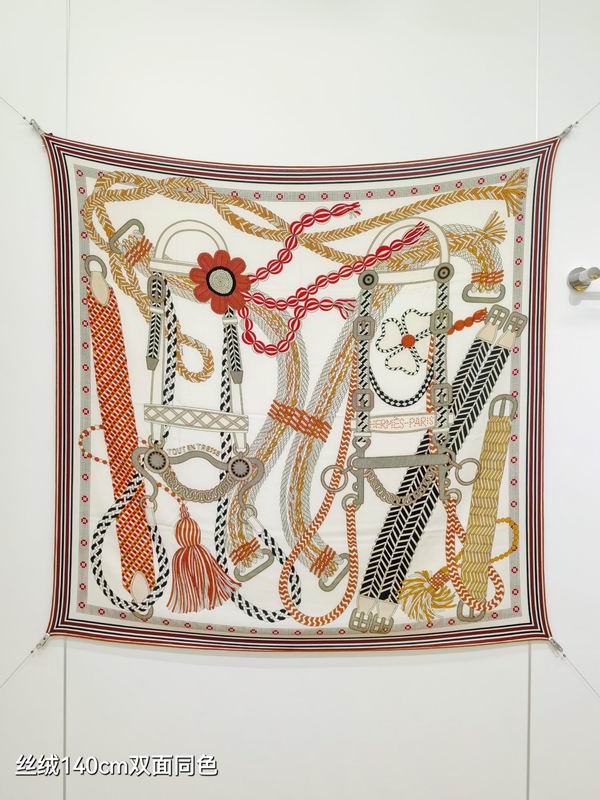 Hermes Scarf 140X140cm 70%羊绒 30%真丝 E11 (8)