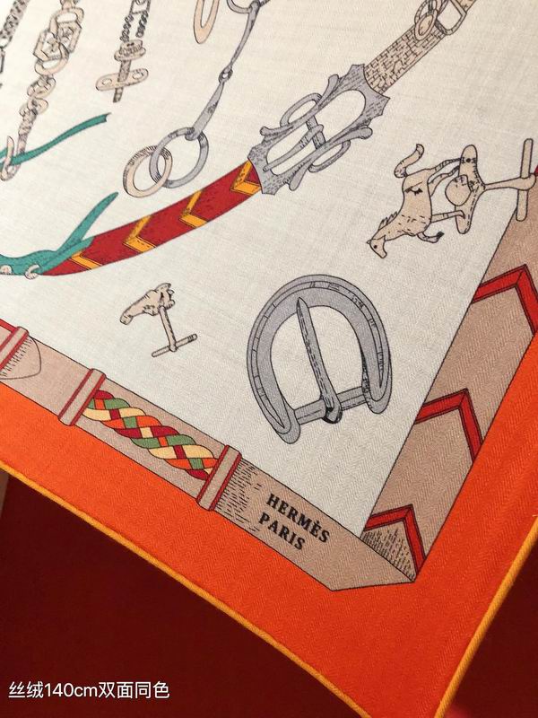 Hermes Scarf 140X140cm 70%羊绒 30%真丝 E30 (12)