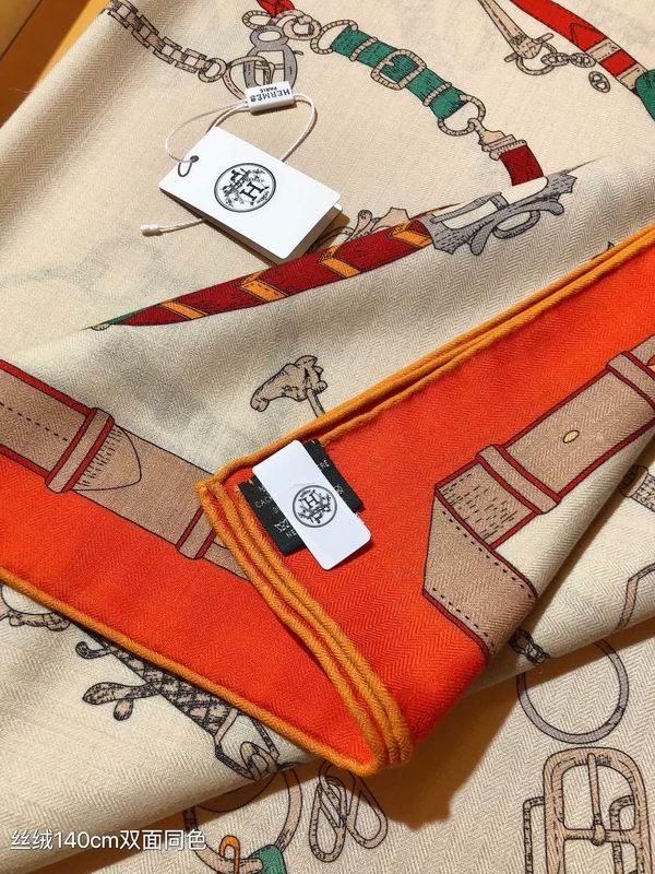 Hermes Scarf 140X140cm 70%羊绒 30%真丝 E30 (14)