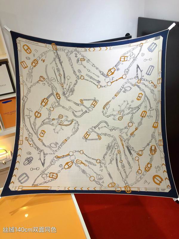 Hermes Scarf 140X140cm 70%羊绒 30%真丝 E30 (19)