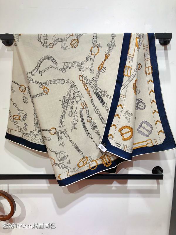 Hermes Scarf 140X140cm 70%羊绒 30%真丝 E30 (23)