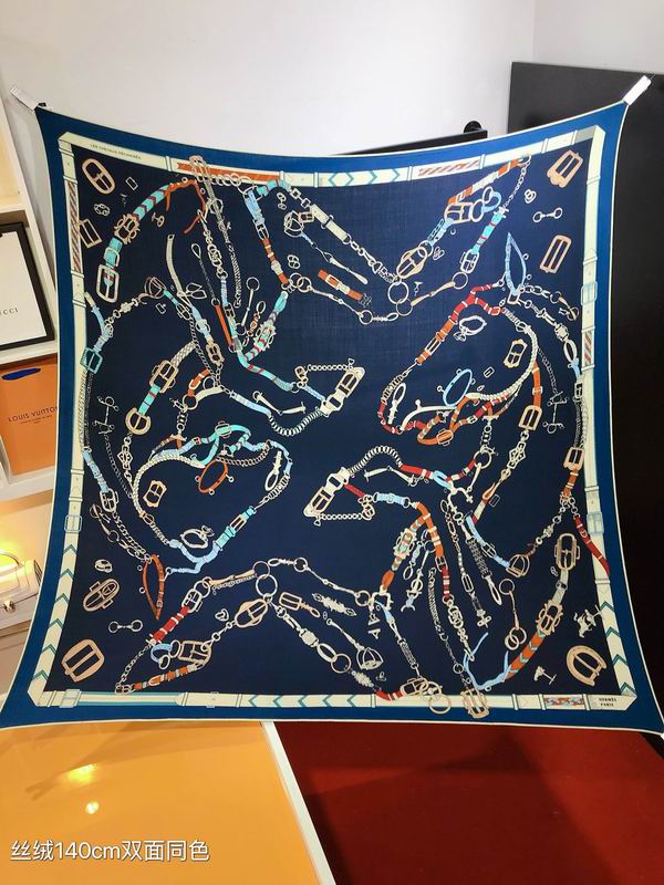 Hermes Scarf 140X140cm 70%羊绒 30%真丝 E30 (27)