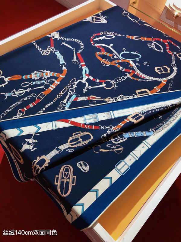 Hermes Scarf 140X140cm 70%羊绒 30%真丝 E30 (29)