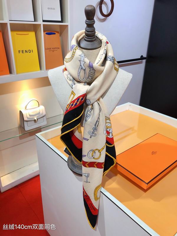 Hermes Scarf 140X140cm 70%羊绒 30%真丝 E30 (8)