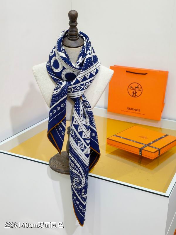 Hermes Scarf 140X140cm 70%羊绒30%真丝 E01 (12)