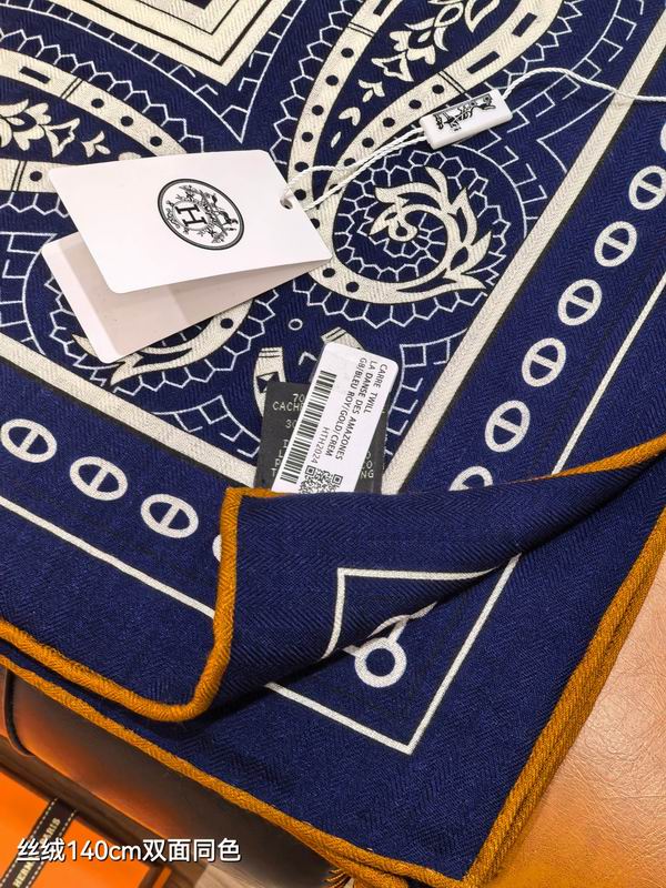 Hermes Scarf 140X140cm 70%羊绒30%真丝 E01 (14)