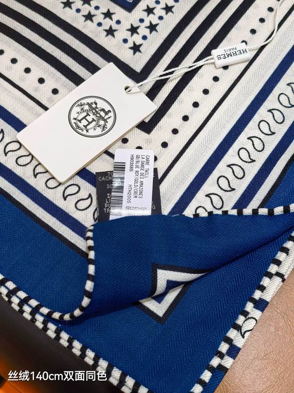 Hermes Scarf 140X140cm 70%羊绒30%真丝 E01 (27)