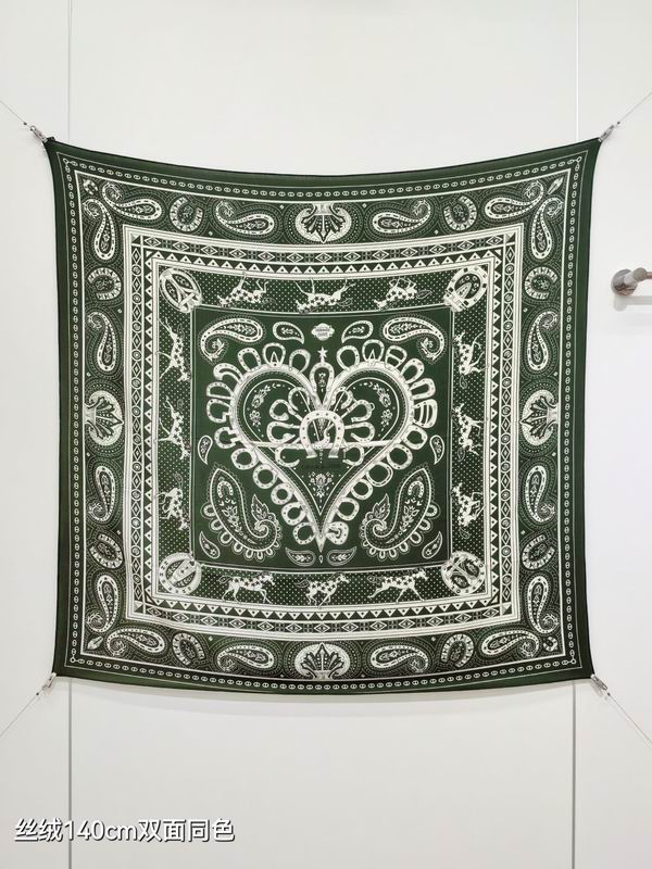 Hermes Scarf 140X140cm 70%羊绒30%真丝 E01 (28)