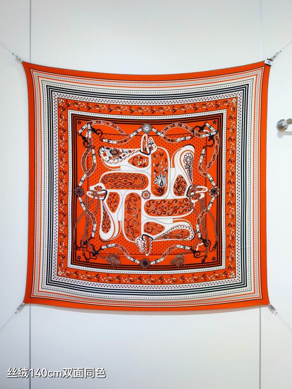 Hermes Scarf 140X140cm 70%羊绒30%真丝 E01 (3)