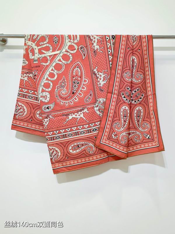 Hermes Scarf 140X140cm 70%羊绒30%真丝 E01 (33)