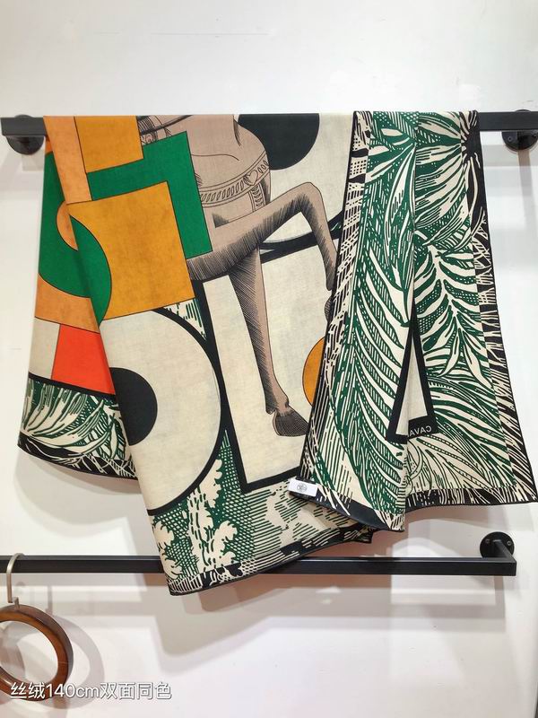 Hermes Scarf 140X140cm 70%羊绒30%真丝 E06 (10)