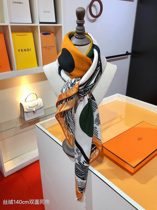 Hermes Scarf 140X140cm 70%羊绒30%真丝 E06 (17)
