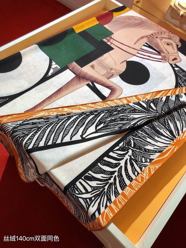 Hermes Scarf 140X140cm 70%羊绒30%真丝 E06 (20)
