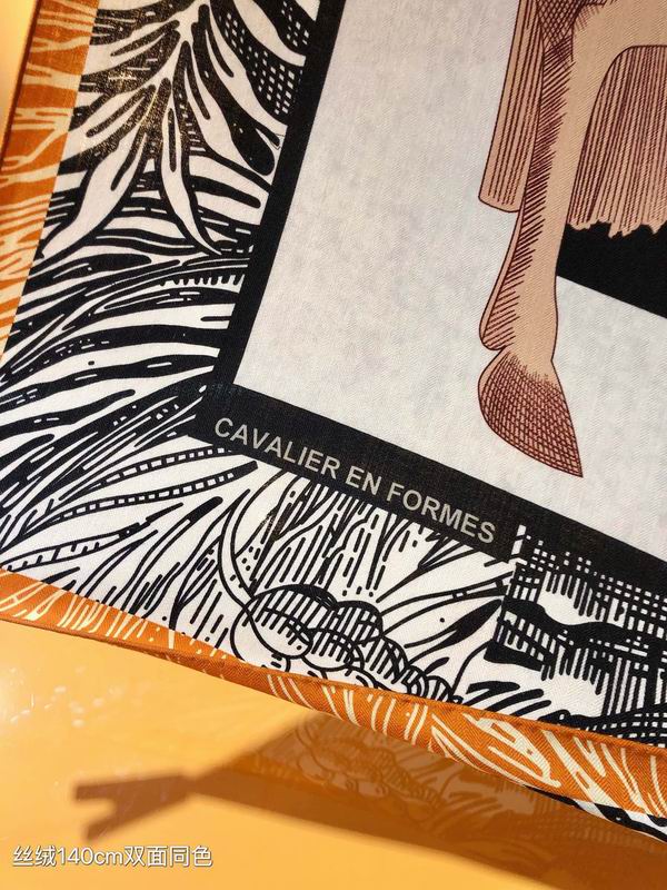 Hermes Scarf 140X140cm 70%羊绒30%真丝 E06 (21)