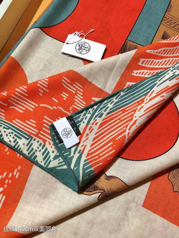 Hermes Scarf 140X140cm 70%羊绒30%真丝 E06 (27)