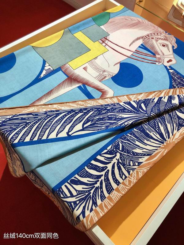 Hermes Scarf 140X140cm 70%羊绒30%真丝 E06 (4)