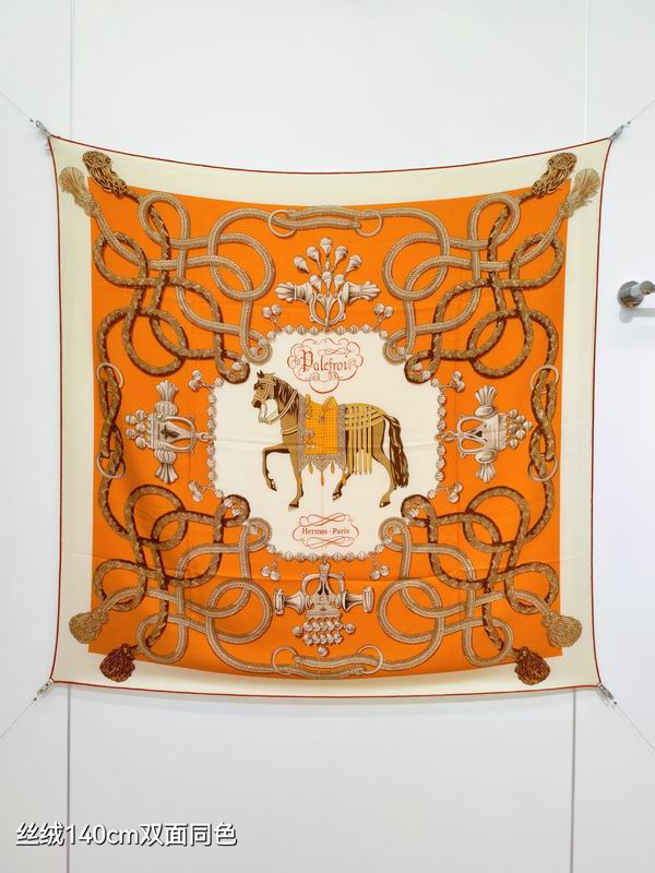 Hermes Scarf 140X140cm 70%羊绒30%真丝 E17 (18)