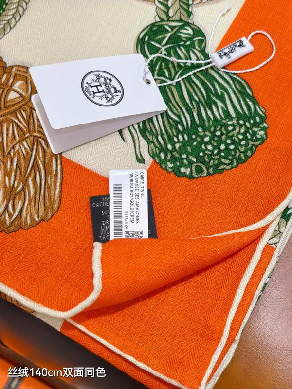 Hermes Scarf 140X140cm 70%羊绒30%真丝 E17 (24)