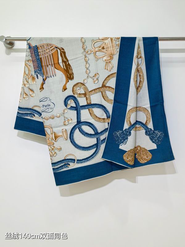 Hermes Scarf 140X140cm 70%羊绒30%真丝 E17 (33)
