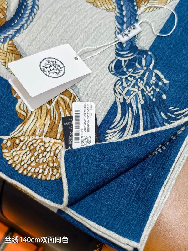Hermes Scarf 140X140cm 70%羊绒30%真丝 E17 (34)