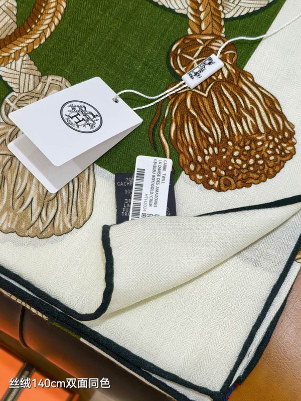 Hermes Scarf 140X140cm 70%羊绒30%真丝 E17 (4)