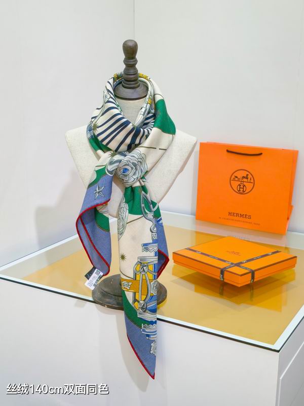 Hermes Scarf 140X140cm 70%羊绒30%真丝 E18 (12)