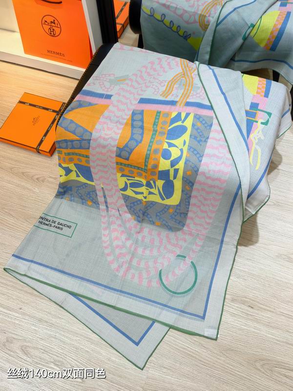 Hermes Scarf 140X140cm 70%羊绒30%真丝 E29 (15)