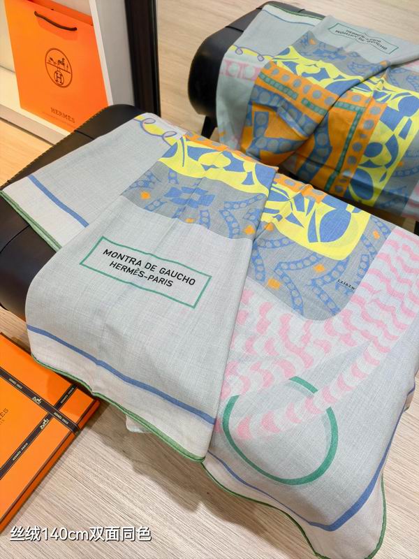 Hermes Scarf 140X140cm 70%羊绒30%真丝 E29 (16)