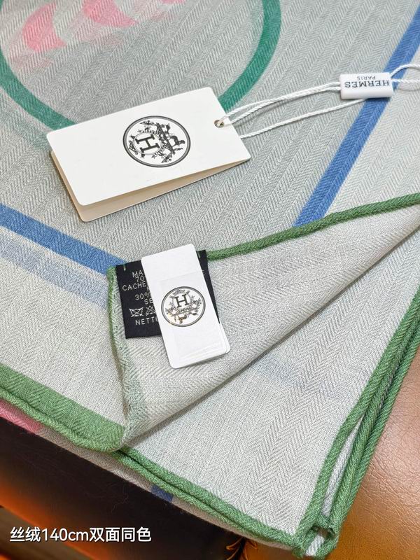 Hermes Scarf 140X140cm 70%羊绒30%真丝 E29 (17)