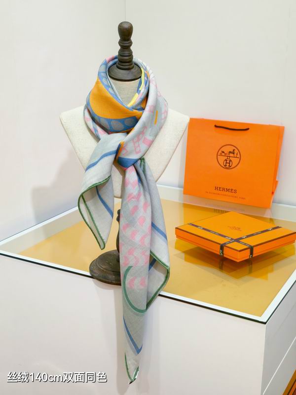 Hermes Scarf 140X140cm 70%羊绒30%真丝 E29 (19)
