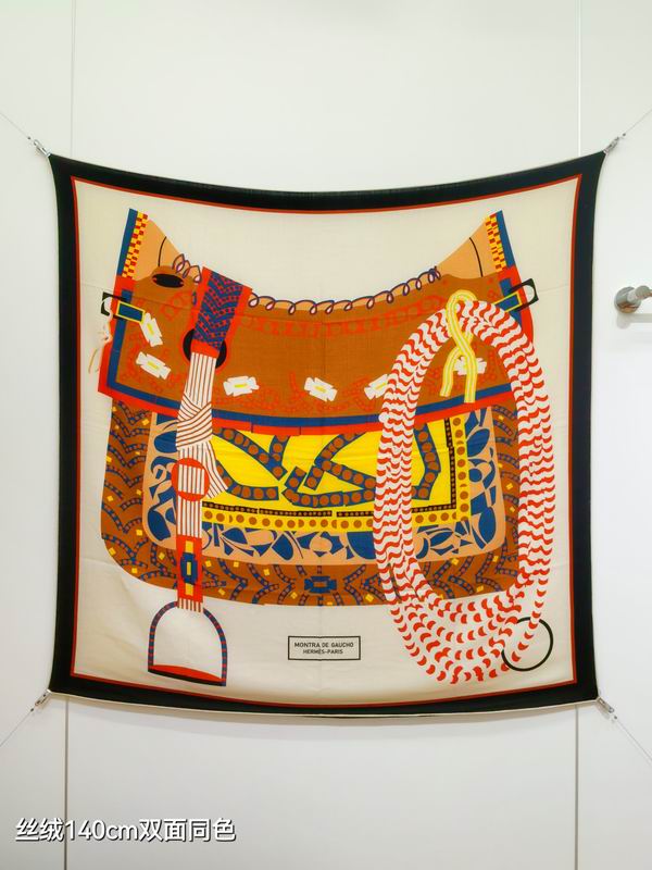 Hermes Scarf 140X140cm 70%羊绒30%真丝 E29 (23)