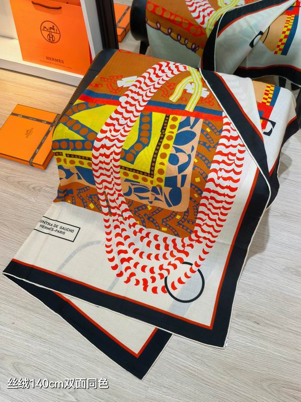Hermes Scarf 140X140cm 70%羊绒30%真丝 E29 (25)