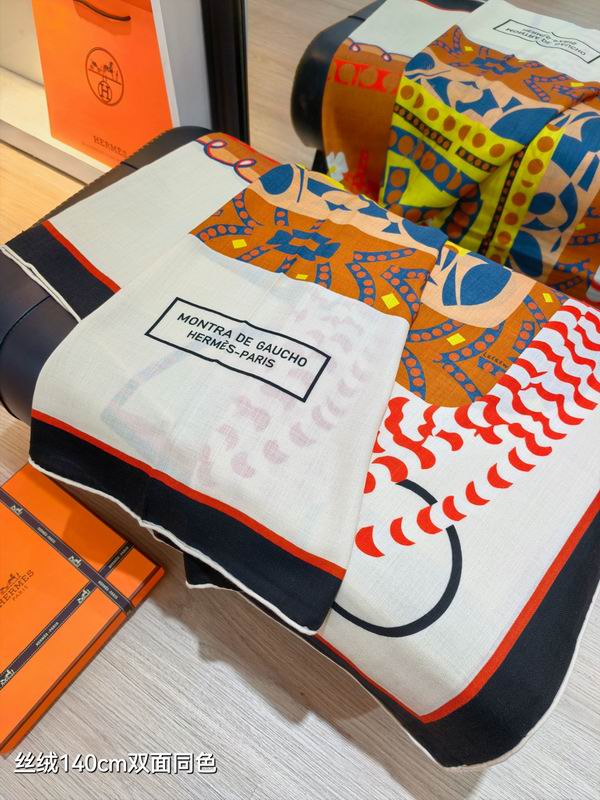 Hermes Scarf 140X140cm 70%羊绒30%真丝 E29 (26)