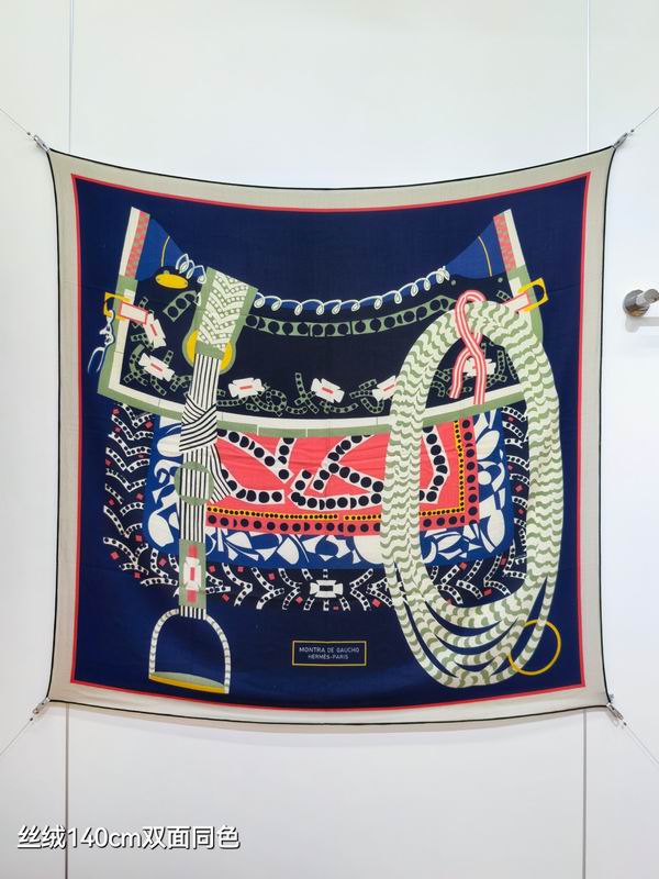 Hermes Scarf 140X140cm 70%羊绒30%真丝 E29 (33)