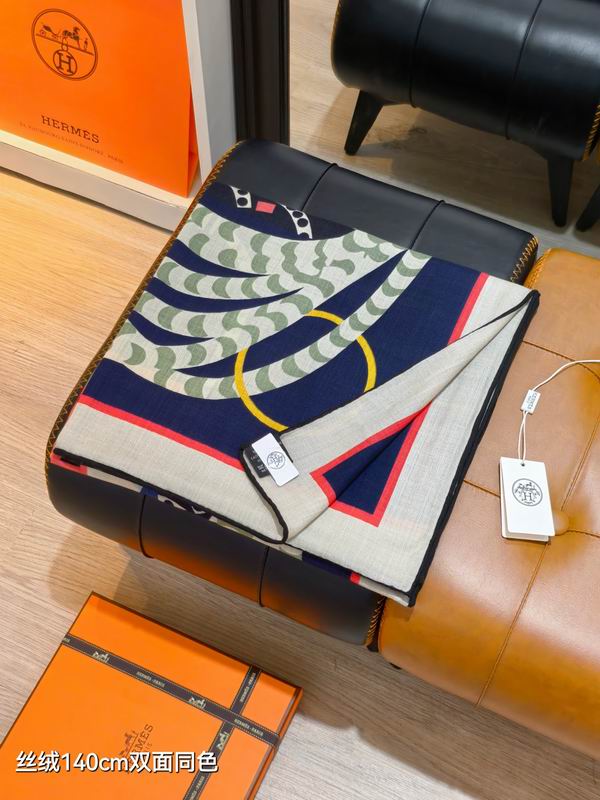 Hermes Scarf 140X140cm 70%羊绒30%真丝 E29 (34)
