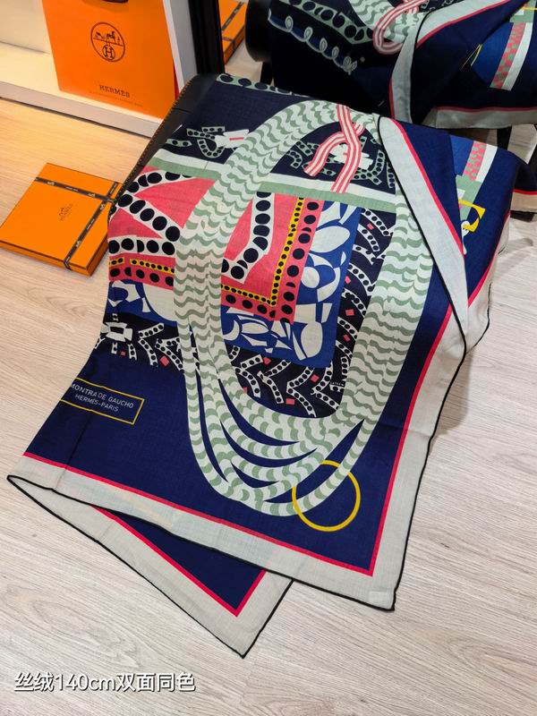 Hermes Scarf 140X140cm 70%羊绒30%真丝 E29 (35)