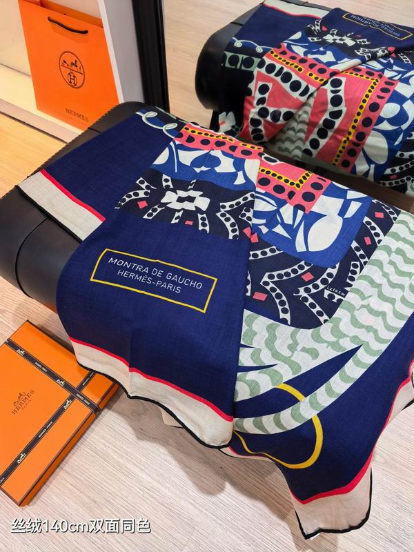 Hermes Scarf 140X140cm 70%羊绒30%真丝 E29 (36)
