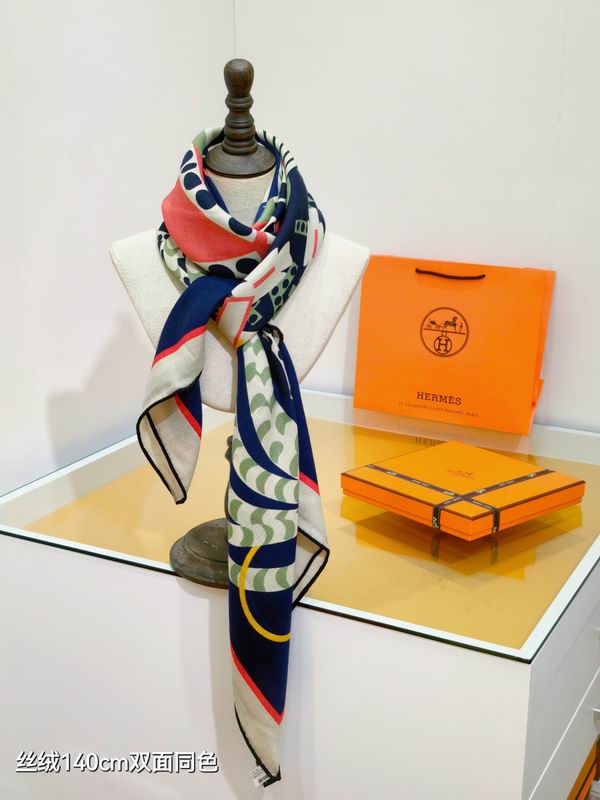 Hermes Scarf 140X140cm 70%羊绒30%真丝 E29 (39)
