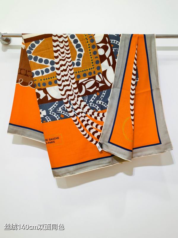 Hermes Scarf 140X140cm 70%羊绒30%真丝 E29 (8)